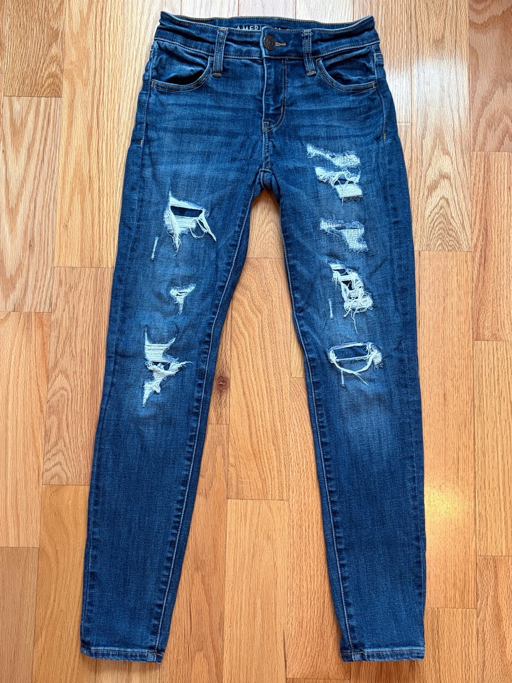 American Eagle Dark Wash Distressed Jeans